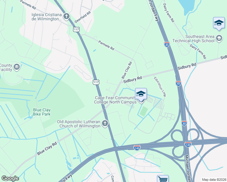 map of restaurants, bars, coffee shops, grocery stores, and more near 4501 Blue Clay Road in Castle Hayne