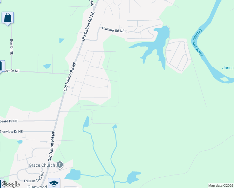 map of restaurants, bars, coffee shops, grocery stores, and more near 283 Painter Road Northeast in Rome