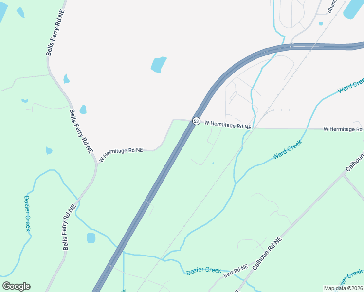 map of restaurants, bars, coffee shops, grocery stores, and more near New Calhoun Highway Northeast in Rome