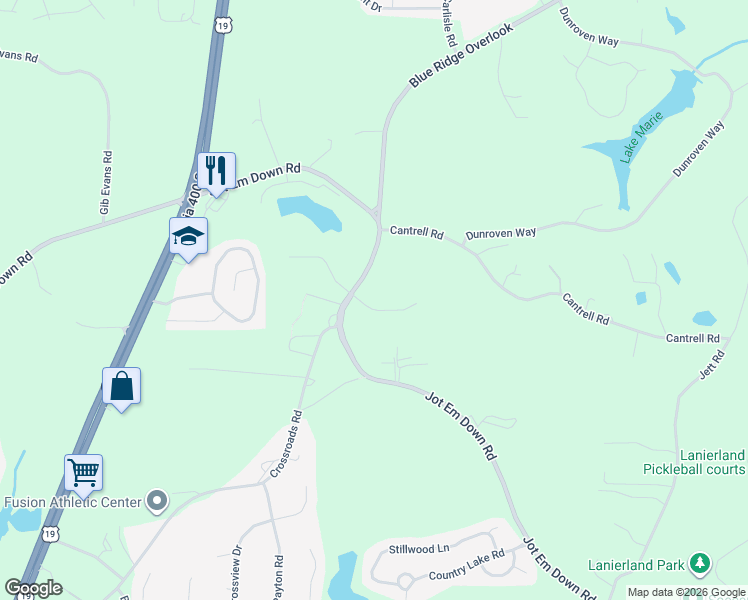 map of restaurants, bars, coffee shops, grocery stores, and more near 5240 Kendalls Way in Cumming