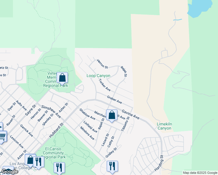 map of restaurants, bars, coffee shops, grocery stores, and more near 13926 Tucker Avenue in Los Angeles