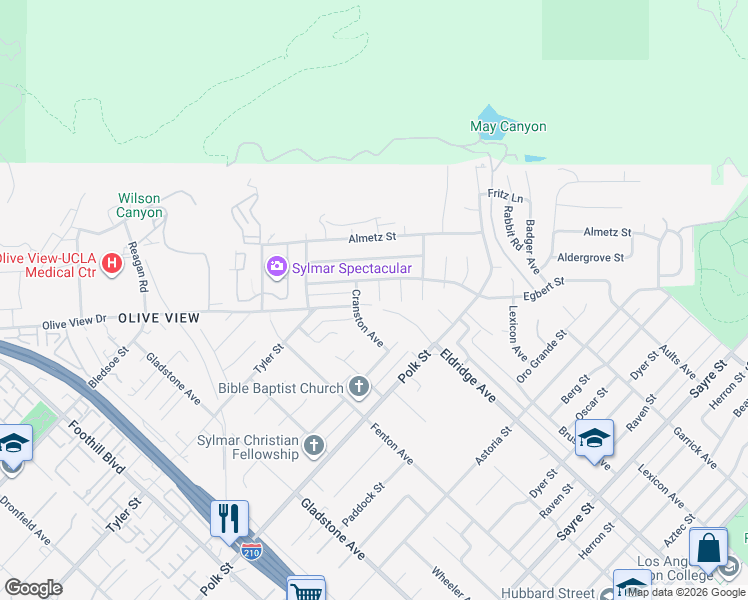 map of restaurants, bars, coffee shops, grocery stores, and more near 13905 Kopany Avenue in Los Angeles