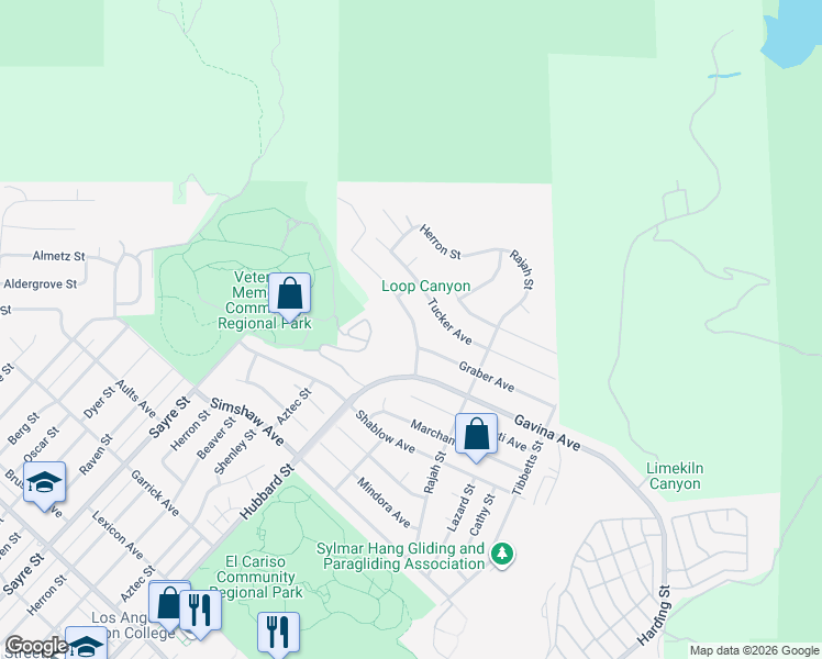 map of restaurants, bars, coffee shops, grocery stores, and more near 13921 Candlewood Drive in Los Angeles