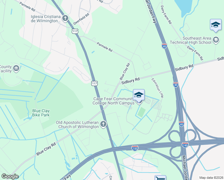 map of restaurants, bars, coffee shops, grocery stores, and more near 4501 Blue Clay Road in Castle Hayne