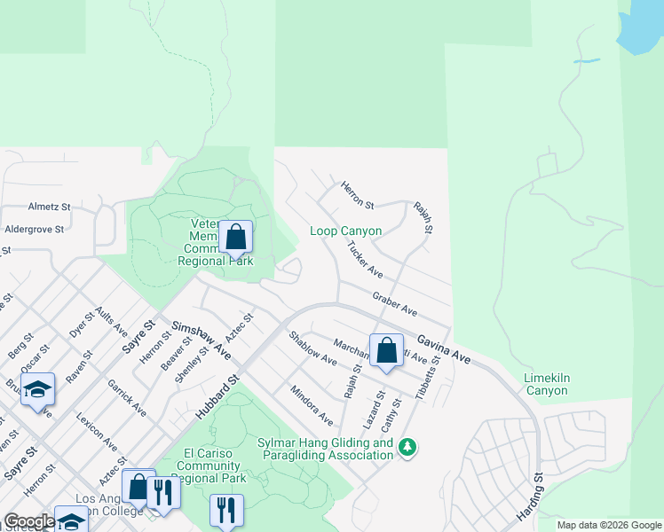 map of restaurants, bars, coffee shops, grocery stores, and more near 13921 Candlewood Drive in Los Angeles