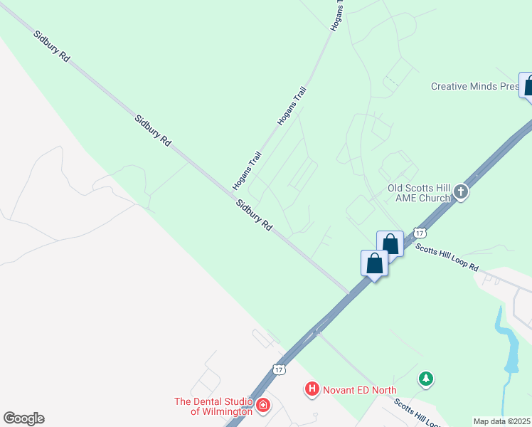map of restaurants, bars, coffee shops, grocery stores, and more near 9939 Sidbury Road in Wilmington