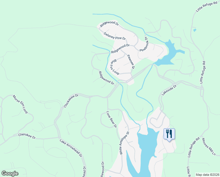map of restaurants, bars, coffee shops, grocery stores, and more near 105 Elder Court in Waleska