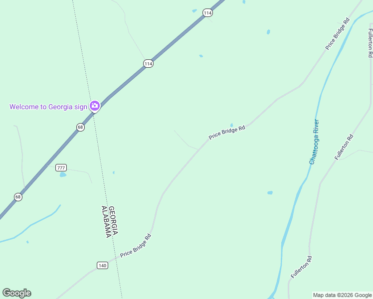 map of restaurants, bars, coffee shops, grocery stores, and more near 1232 Price Bridge Road in Lyerly