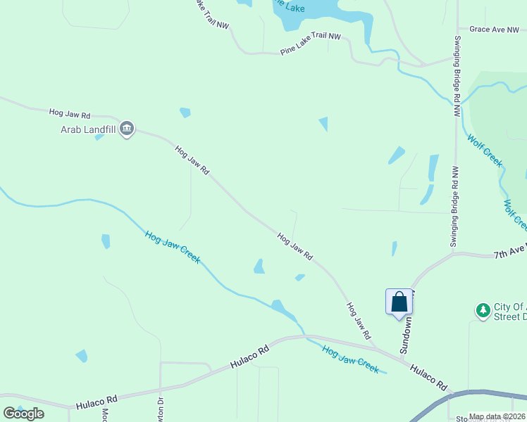 map of restaurants, bars, coffee shops, grocery stores, and more near 670 Hog Jaw Road in Arab