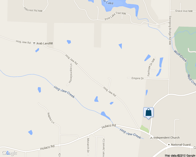 map of restaurants, bars, coffee shops, grocery stores, and more near 670 Hog Jaw Road in Arab