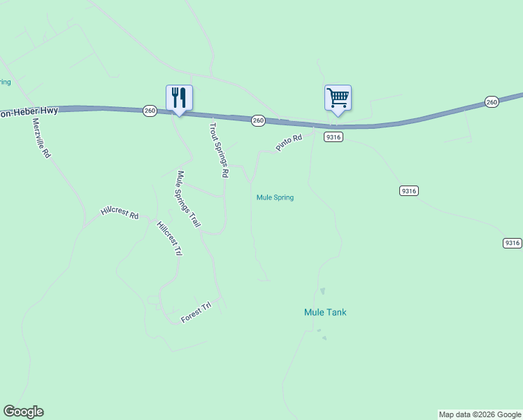 map of restaurants, bars, coffee shops, grocery stores, and more near 65 Pinto Road in Forest Lakes