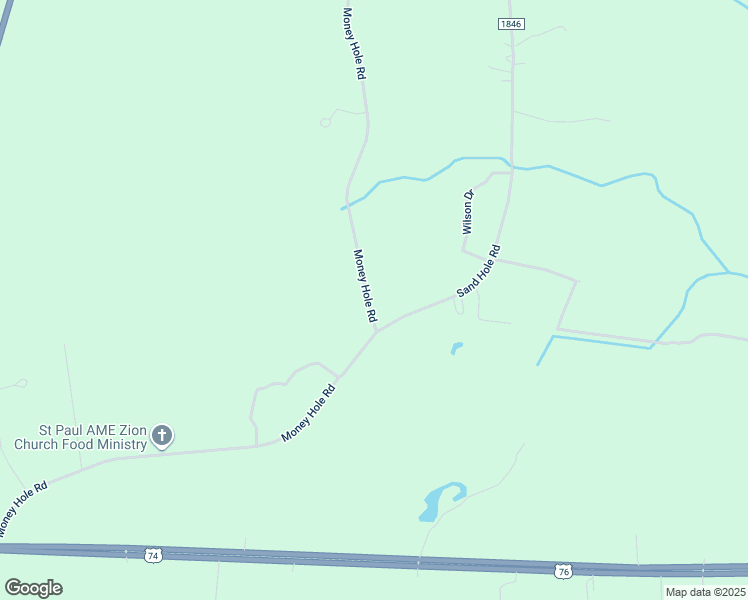 map of restaurants, bars, coffee shops, grocery stores, and more near 1214 Money Hole Road in Riegelwood