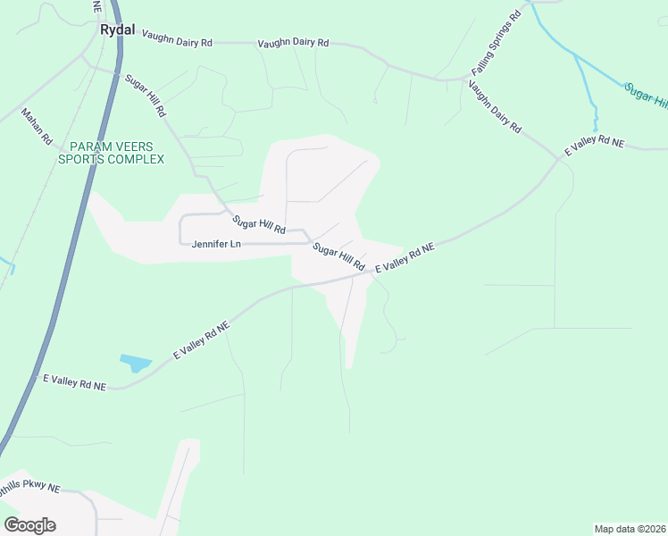 map of restaurants, bars, coffee shops, grocery stores, and more near 223 East Valley Road Northeast in Rydal