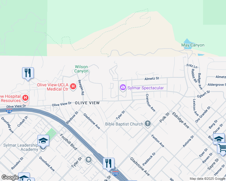 map of restaurants, bars, coffee shops, grocery stores, and more near 14058 Fenton Ln in Los Angeles