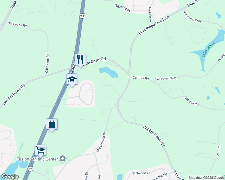 map of restaurants, bars, coffee shops, grocery stores, and more near 5235 Ridge Farms Drive in Cumming