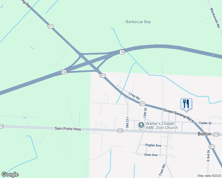 map of restaurants, bars, coffee shops, grocery stores, and more near 290 Green Swamp Road South in Bolton