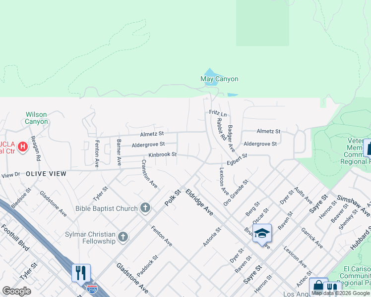 map of restaurants, bars, coffee shops, grocery stores, and more near 13947 Bermax Avenue in Los Angeles