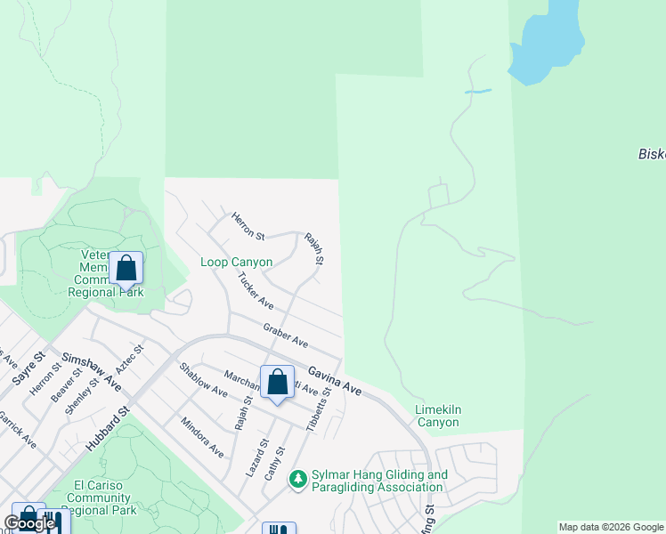 map of restaurants, bars, coffee shops, grocery stores, and more near 12506 Rajah Street in Los Angeles