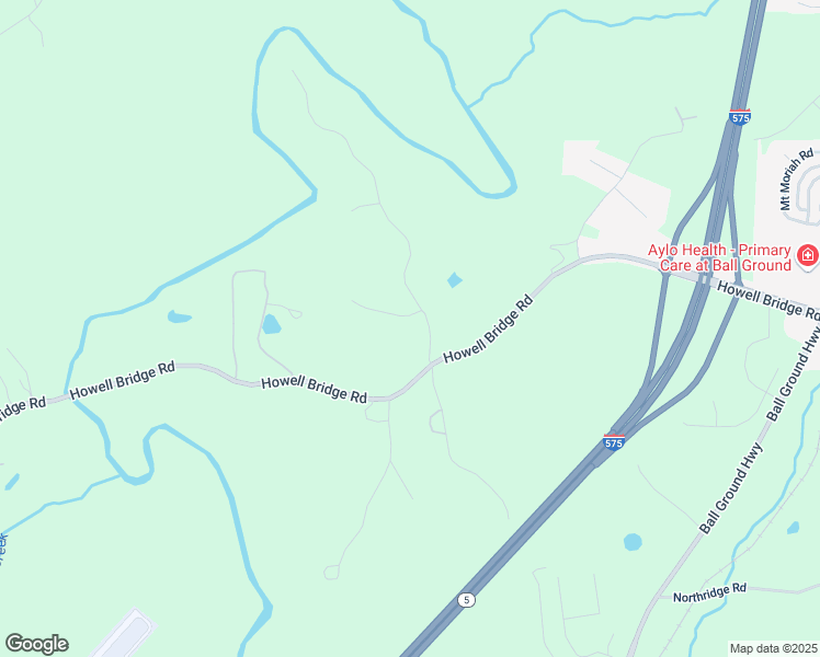map of restaurants, bars, coffee shops, grocery stores, and more near 103 Sharp Mountain Creek in Ball Ground