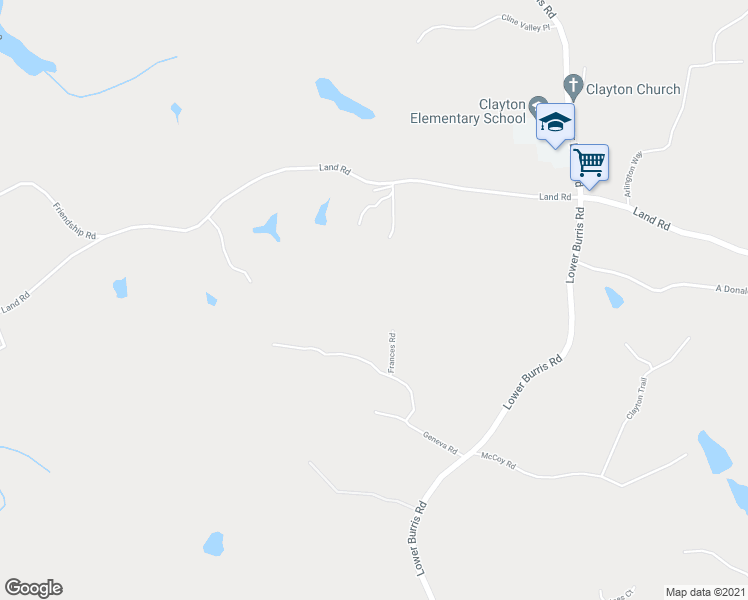 map of restaurants, bars, coffee shops, grocery stores, and more near 275 Frances Road in Canton