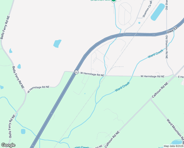 map of restaurants, bars, coffee shops, grocery stores, and more near 397 West Hermitage Road Northeast in Rome