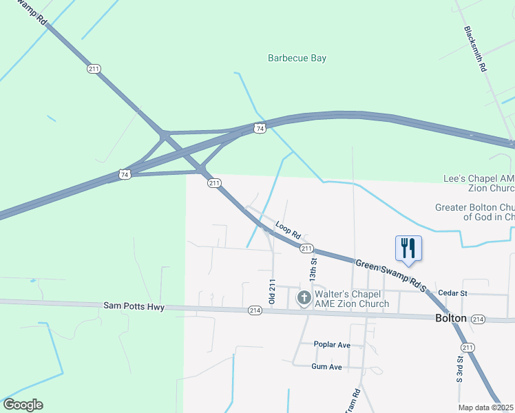 map of restaurants, bars, coffee shops, grocery stores, and more near 57 Loop Lane in Bolton