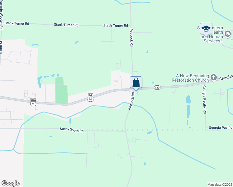 map of restaurants, bars, coffee shops, grocery stores, and more near 5691 Chadbourn Highway in Chadbourn