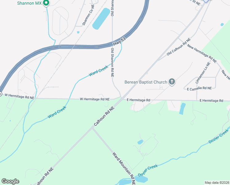 map of restaurants, bars, coffee shops, grocery stores, and more near 29 Old Shannon Road Northeast in Rome