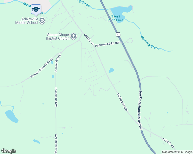 map of restaurants, bars, coffee shops, grocery stores, and more near 259 Old U.S. 41 in Adairsville