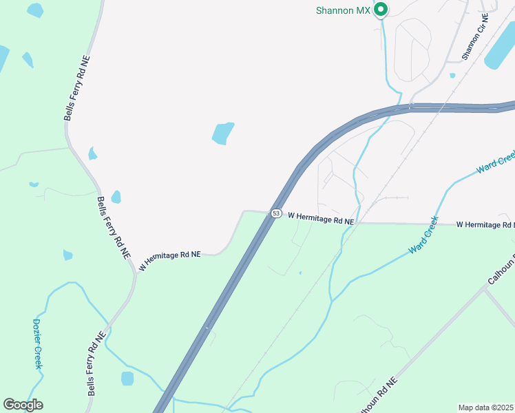 map of restaurants, bars, coffee shops, grocery stores, and more near 287 West Hermitage Road Northeast in Rome