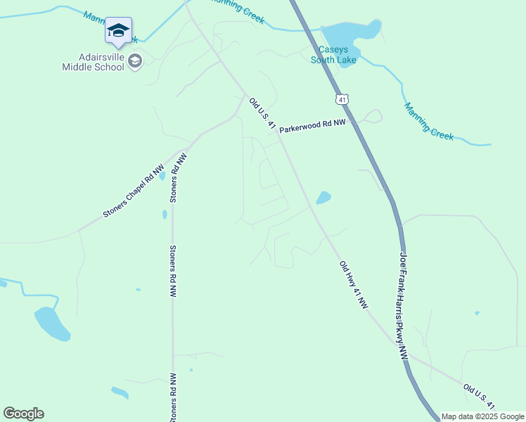 map of restaurants, bars, coffee shops, grocery stores, and more near 20 Belfield Court in Adairsville
