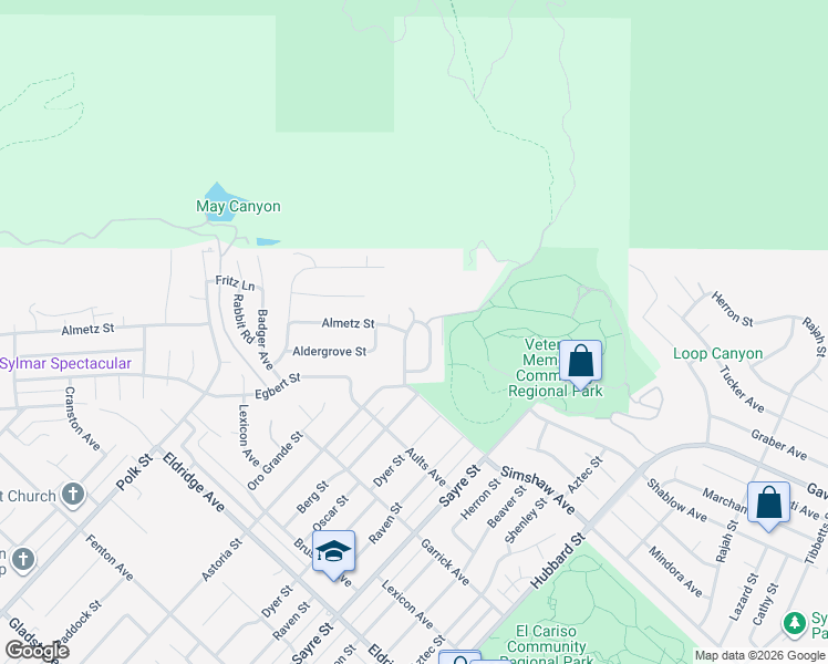 map of restaurants, bars, coffee shops, grocery stores, and more near 14030 Simshaw Avenue in Los Angeles