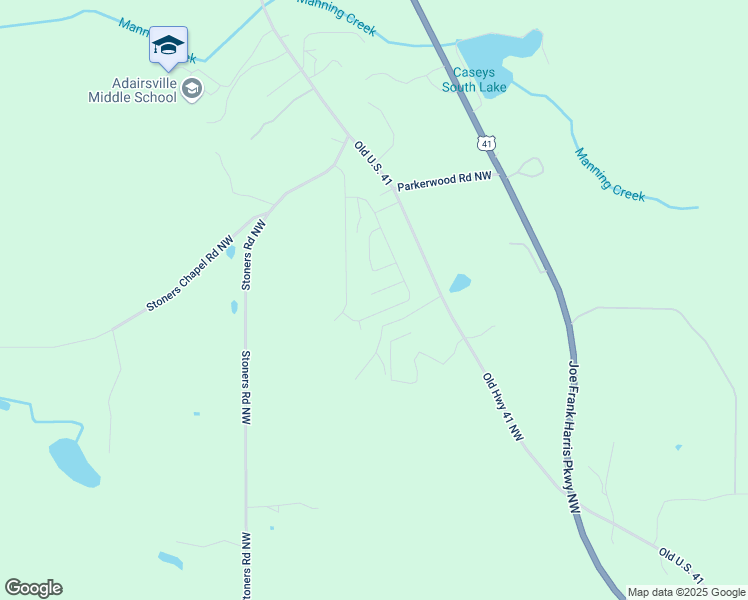 map of restaurants, bars, coffee shops, grocery stores, and more near 20 Belfield Court in Adairsville