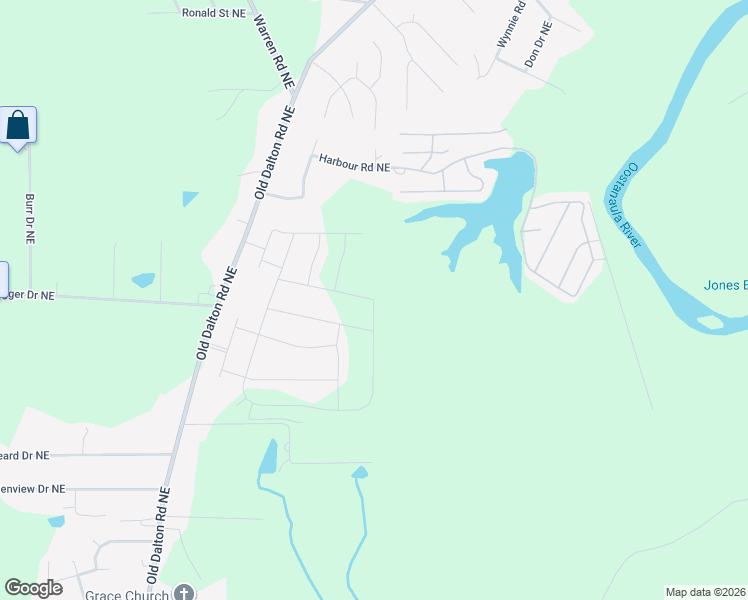 map of restaurants, bars, coffee shops, grocery stores, and more near 98 Majestic Oaks Way Northeast in Rome