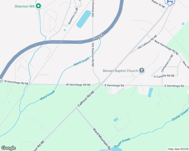 map of restaurants, bars, coffee shops, grocery stores, and more near 29 Old Shannon Road Northeast in Rome