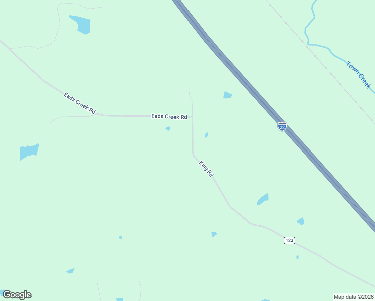 map of restaurants, bars, coffee shops, grocery stores, and more near 133 King Road in Pontotoc County