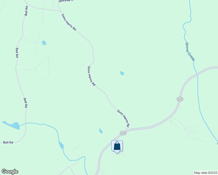 map of restaurants, bars, coffee shops, grocery stores, and more near 346 Sims Harris Road in Gillsville
