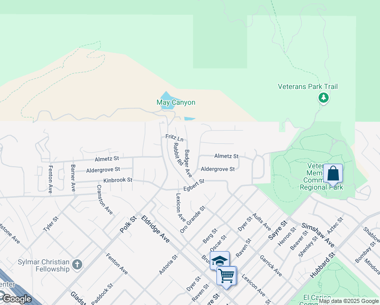 map of restaurants, bars, coffee shops, grocery stores, and more near 14028 Badger Avenue in Los Angeles