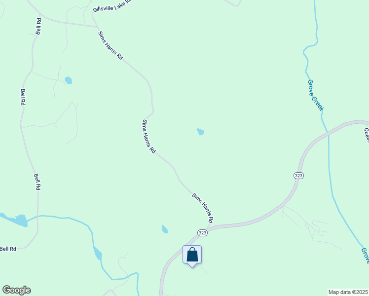 map of restaurants, bars, coffee shops, grocery stores, and more near 346 Sims Harris Road in Gillsville
