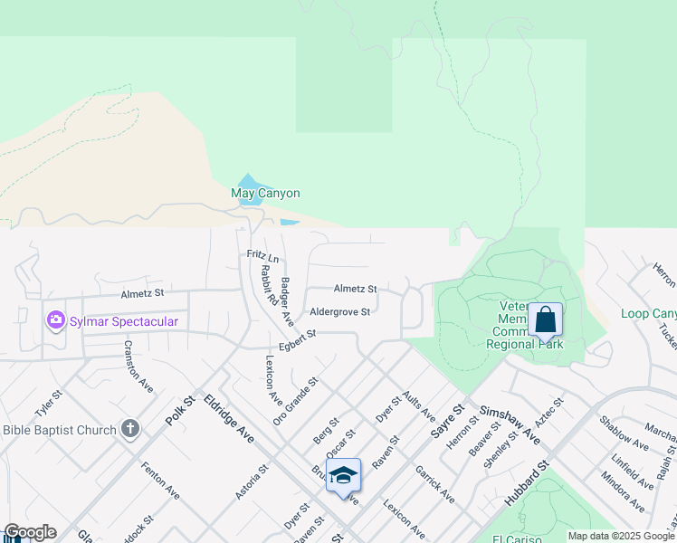 map of restaurants, bars, coffee shops, grocery stores, and more near 13444 Lochrin Lane in Los Angeles