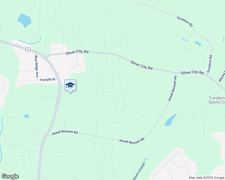 map of restaurants, bars, coffee shops, grocery stores, and more near Waggamon Way in Forsyth County