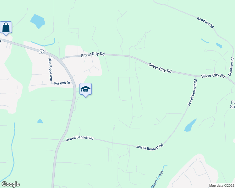 map of restaurants, bars, coffee shops, grocery stores, and more near 7220 Carruthers Way in Dawsonville