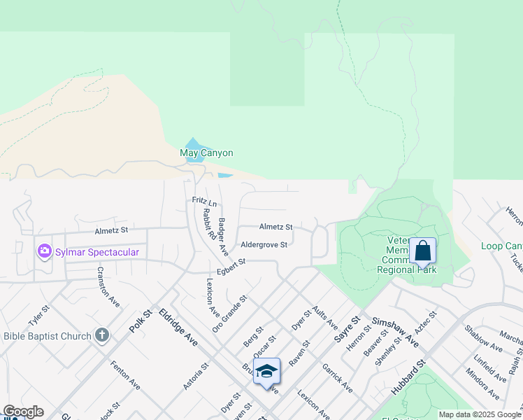 map of restaurants, bars, coffee shops, grocery stores, and more near 13431 Lochrin Lane in Los Angeles