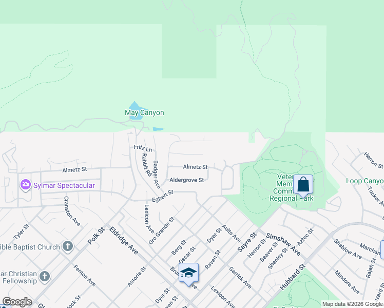 map of restaurants, bars, coffee shops, grocery stores, and more near 13431 Lochrin Lane in Los Angeles