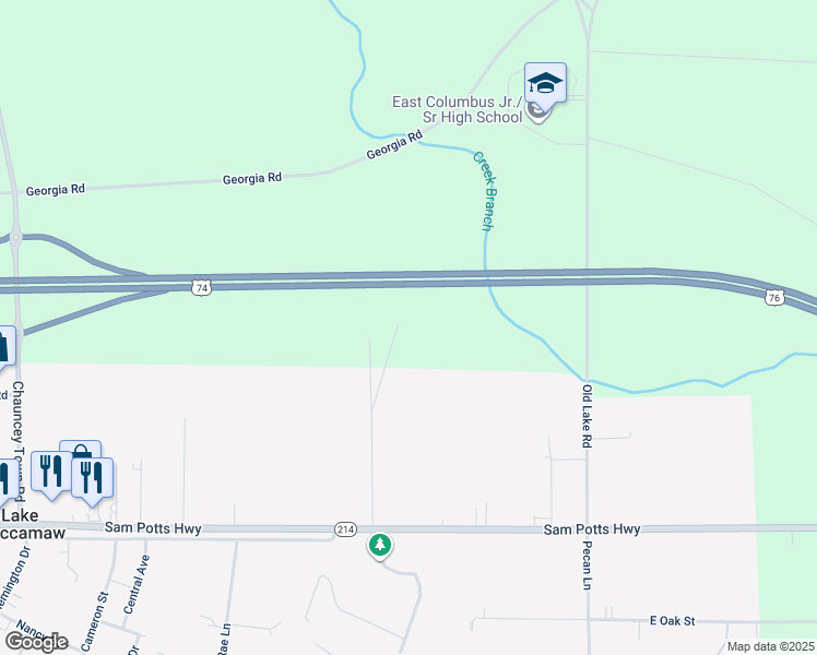 map of restaurants, bars, coffee shops, grocery stores, and more near 511 Bingham Lane in Lake Waccamaw
