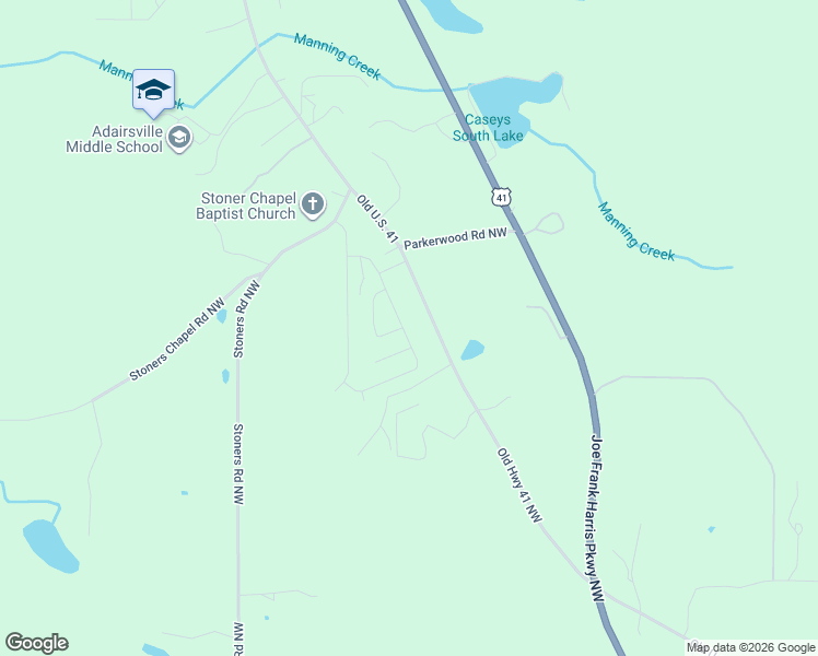 map of restaurants, bars, coffee shops, grocery stores, and more near 319 Old U.S. 41 in Adairsville
