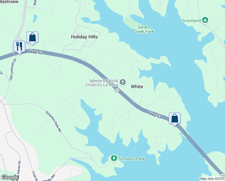 map of restaurants, bars, coffee shops, grocery stores, and more near 2343 Dawsonville Highway in Gainesville