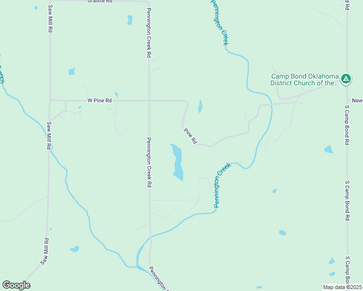 map of restaurants, bars, coffee shops, grocery stores, and more near Pine Road in Tishomingo