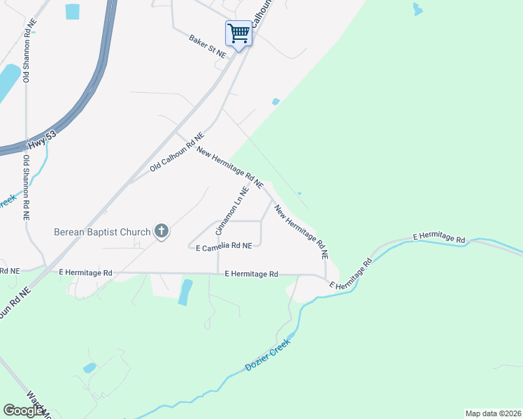 map of restaurants, bars, coffee shops, grocery stores, and more near 5 Thrushwood Road Northeast in Rome