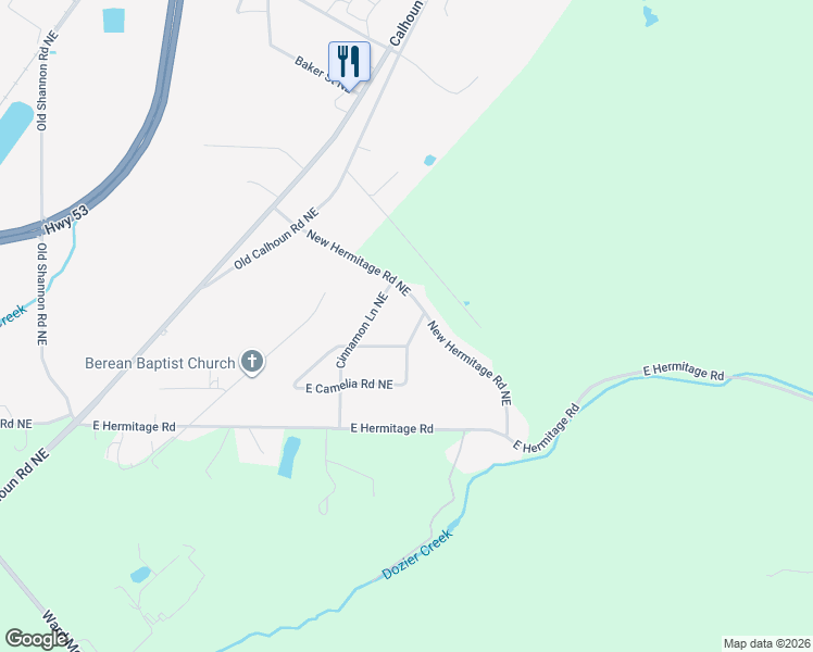 map of restaurants, bars, coffee shops, grocery stores, and more near 5 Thrushwood Road Northeast in Rome